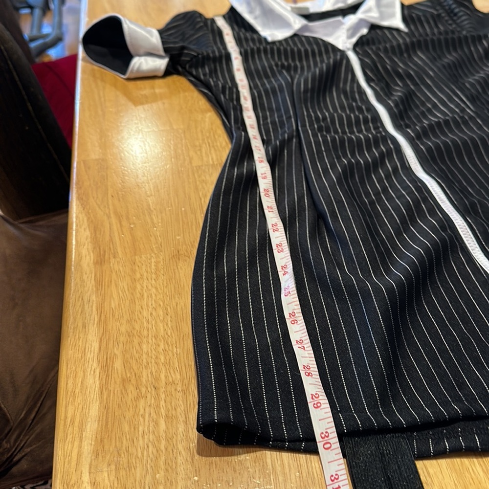 Leg Avenue Gangster Costume Pinstripe Dress Mob Boss Halloween Outfit L - Picture 10 of 10